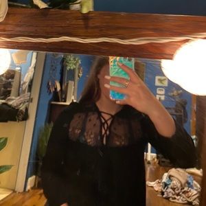 Classy blouse with mesh floral